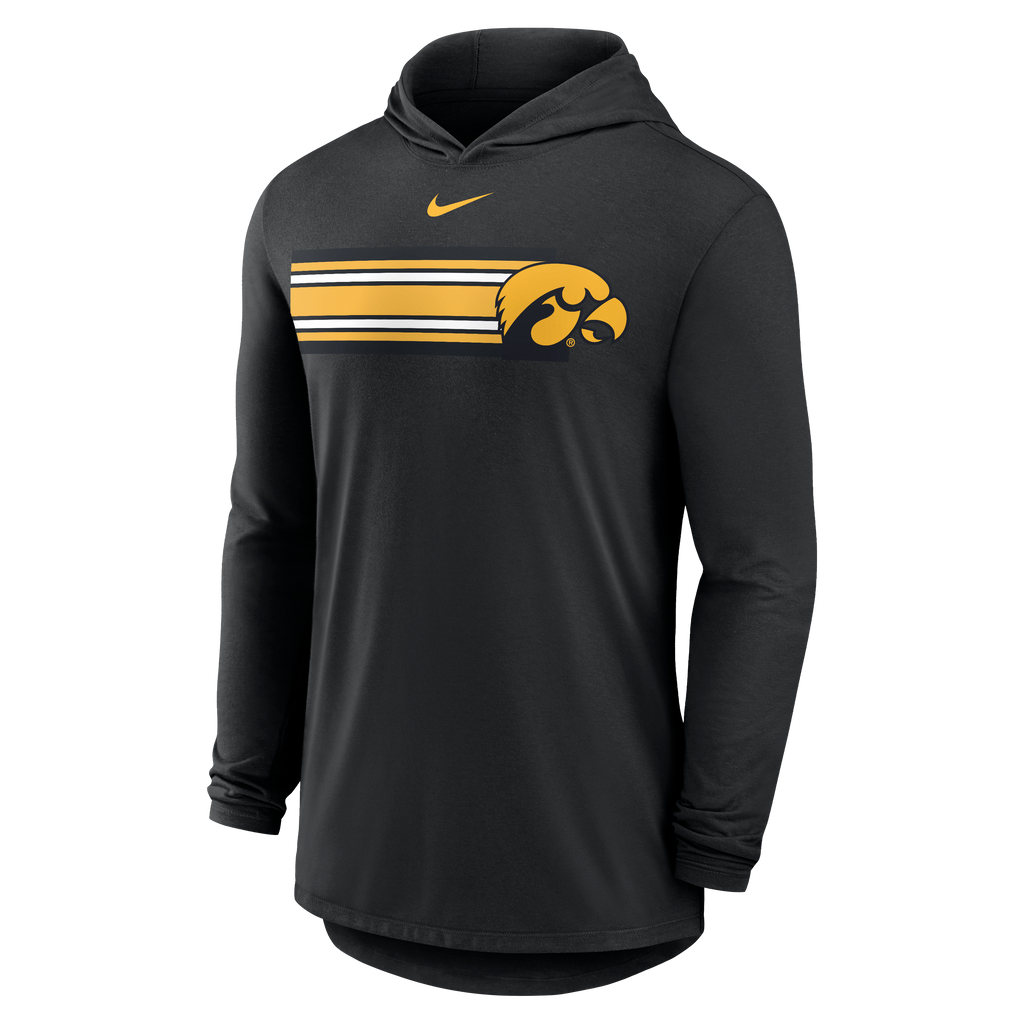 Men's Nike Iowa Hawkeyes Pattern LS Hooded Tee