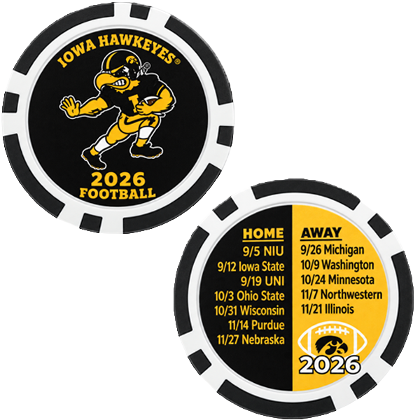 Iowa Hawkeyes 2026 Football Schedule Poker Chip
