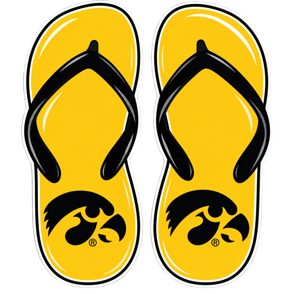 IOWA HAWKEYES FLIP FLOP DECAL
