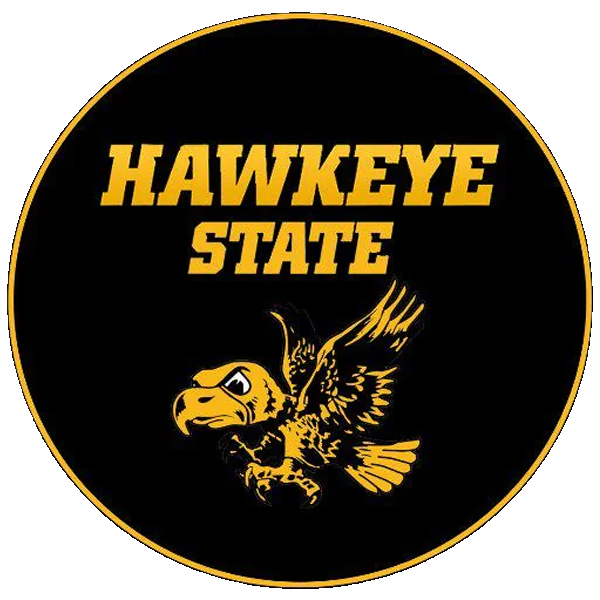 Hawkeye State with Flying Herky Decal 3"