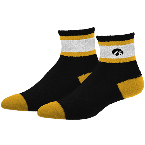 IOWA HAWKEYES CUFF STRIPE SOCKS