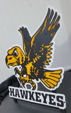 Iowa Hawkeyes Flying Herky with "Hawkeyes" or Custom