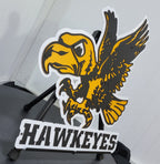 Iowa Hawkeyes Flying Herky with "Hawkeyes" or Custom