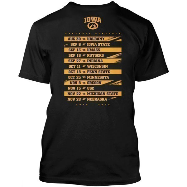 Iowa Hawkeyes 2025 Football Schedule Tee