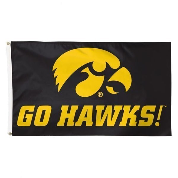Iowa Hawkeyes Go Hawks Flag