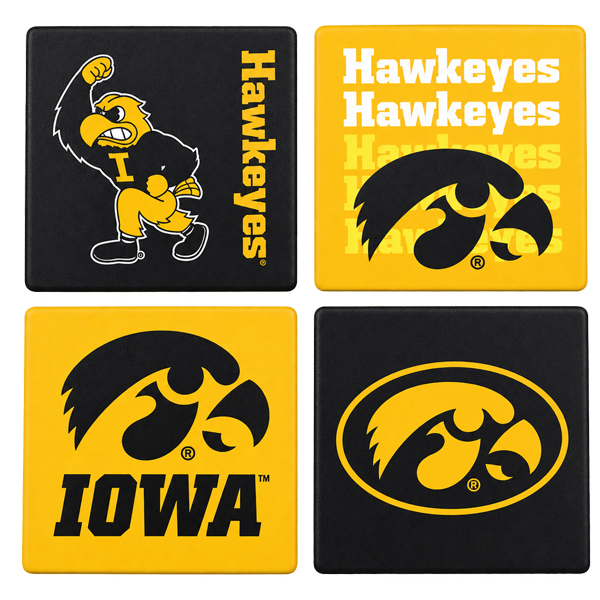 IOWA HAWKEYE CERAMIC COASTERS