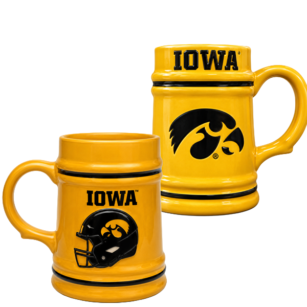 IOWA HAWKEYE CERAMIC STEIN