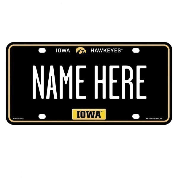 IOWA HAWKEYES PERSONALIZED METAL AUTO TAG