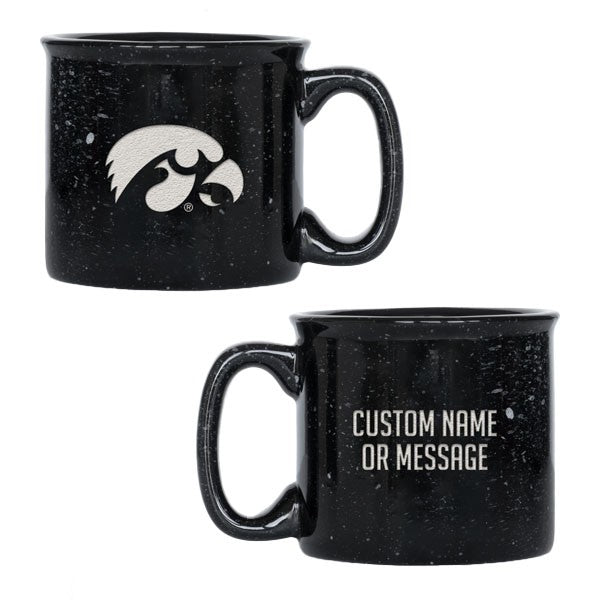 IOWA HAWKEYES 15OZ PERSONALIZED CERAMIC CAMPER MUG