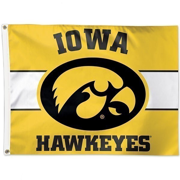 Iowa Hawkeyes Logo Stripe Flag