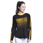 Iowa Hawkeyes Rain Check Mesh Long Sleeve Top