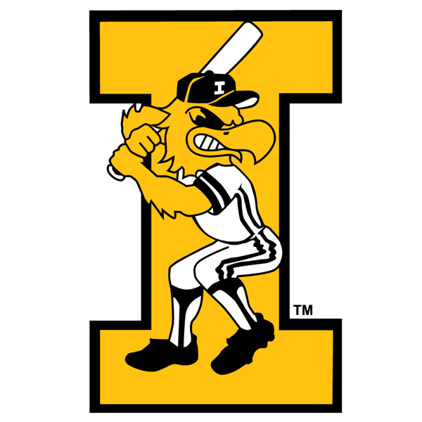 IOWA BASEBALL VINTAGE HERKY 3X2 DECAL