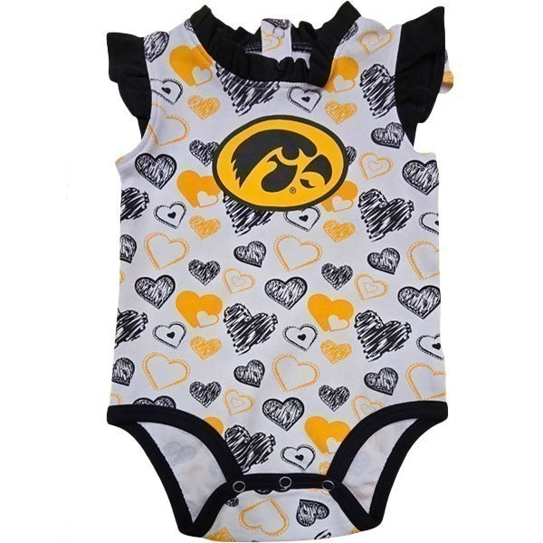 Iowa Hawkeyes Infant Happy Hearts 2PC Creeper Set