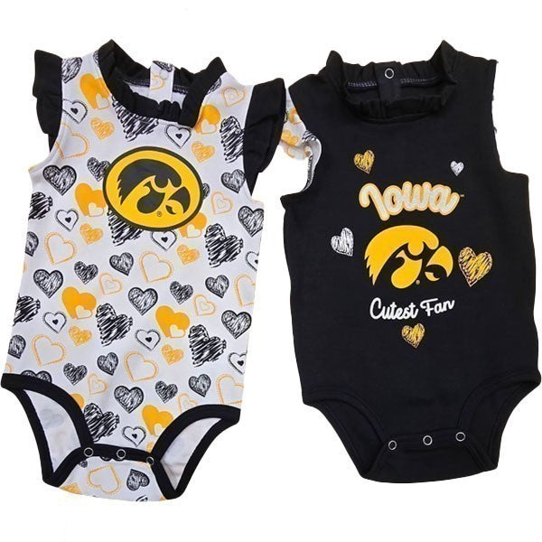 Iowa Hawkeyes Infant Happy Hearts 2PC Creeper Set