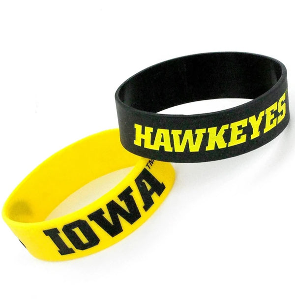 IOWA HAWKEYES WIDE BRACELET 2 PK