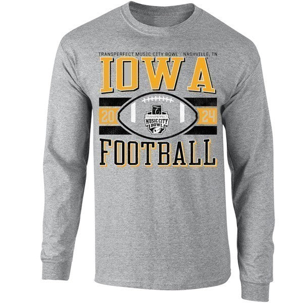 Iowa Hawkeyes 2024 Music City Grey Tee - Long Sleeve