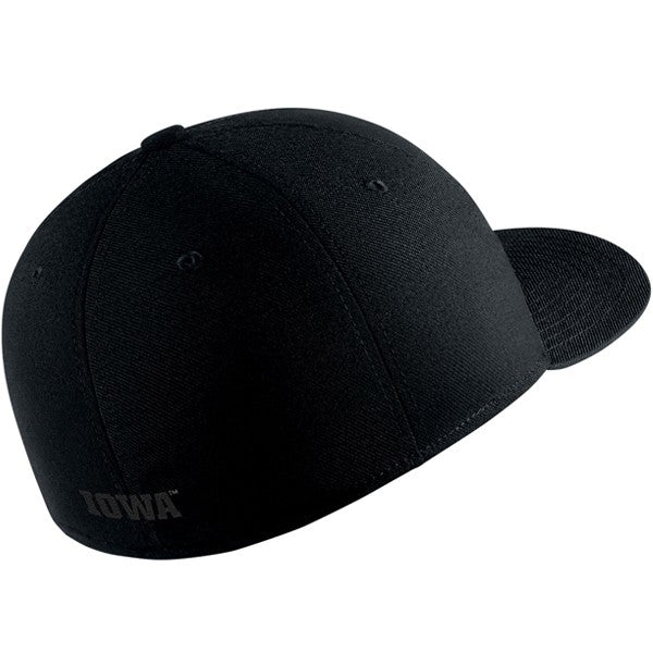Iowa Hawkeyes Triple Black Swoosh Flex Cap