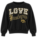 IOWA HAWKEYES TODDLER CHECKERED LOVE CREW SWEATSHIRT
