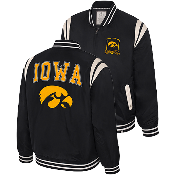 Iowa Hawkeyes Shane Sateen Bomber Jacket