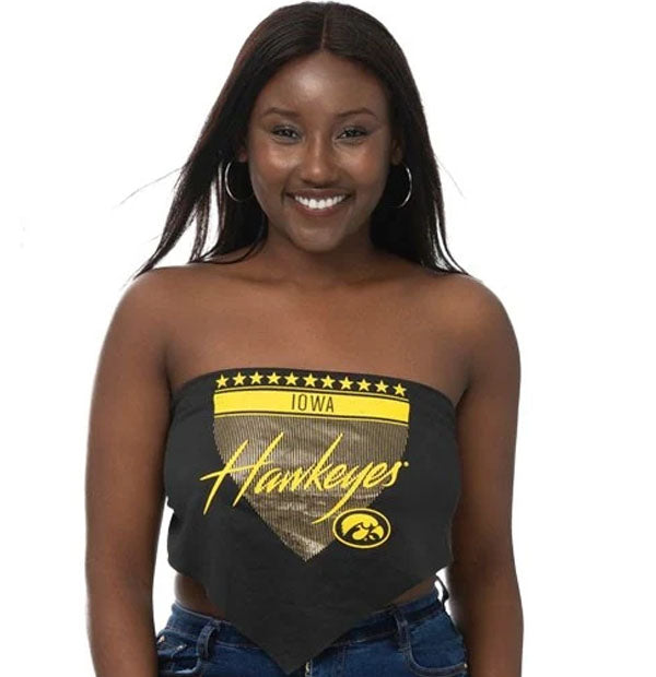 Iowa Hawkeyes Women's Tie Back Bandeau
