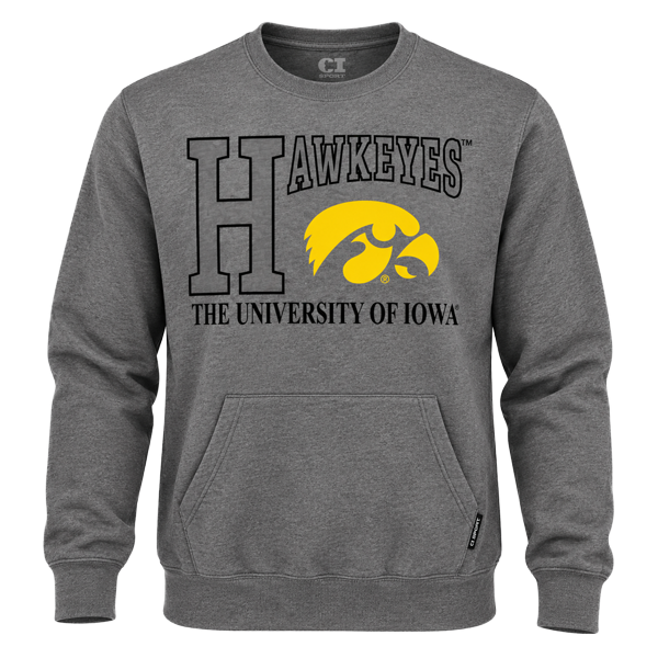 Iowa Hawkeyes Durum E10085 Pocketed Crewneck Sweatshirt