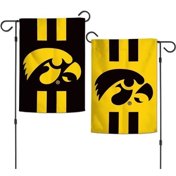 Iowa Hawkeyes Striped Garden Flag