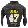 Iowa Hawkeyes Women's Black Denim Jacket Higgins