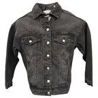 Iowa Hawkeyes Women's Black Denim Jacket Higgins