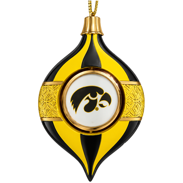 Iowa Hawkeyes 5.5" Spinning Bulb Ornament