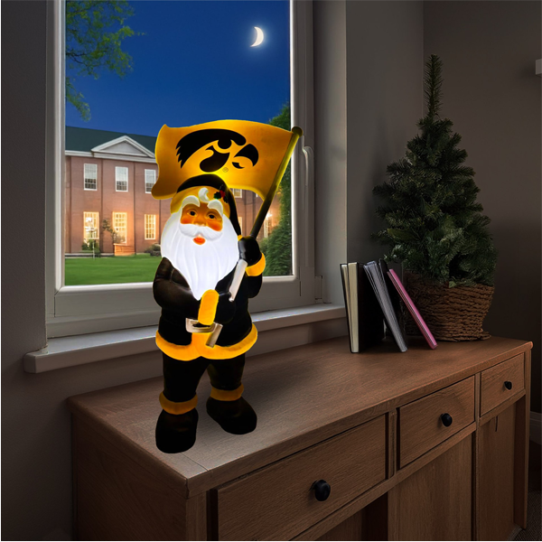 Iowa Hawkeyes Blow Mold 20" Santa