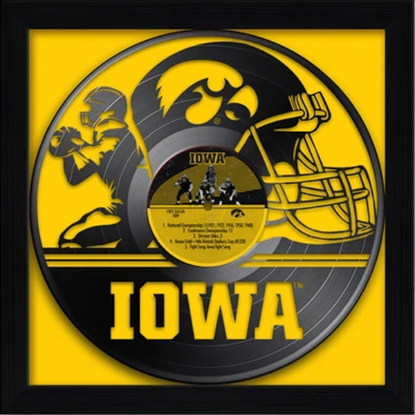 Iowa Hawkeyes Vinyl Record Football Print