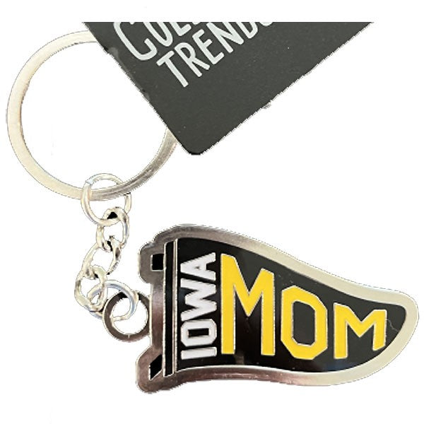 Iowa Hawkeyes Pennant Mom Keychain