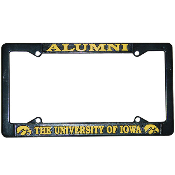 Iowa Hawkeyes Alumni Black License Plate Frame