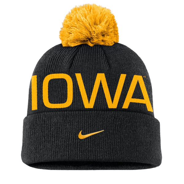 IOWA HAWKEYES PEAK STANDARD POM CUFF KNIT