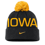 IOWA HAWKEYES PEAK STANDARD POM CUFF KNIT