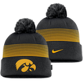 IOWA HAWKEYES NIKE PEAK GAMEDAY CUFFED POM BEANIE CAP