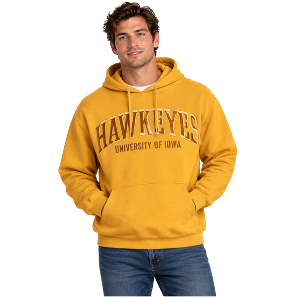 IOWA HAWKEYES FUNDAMENTAL FLEECE TONAL PUFF HOOD