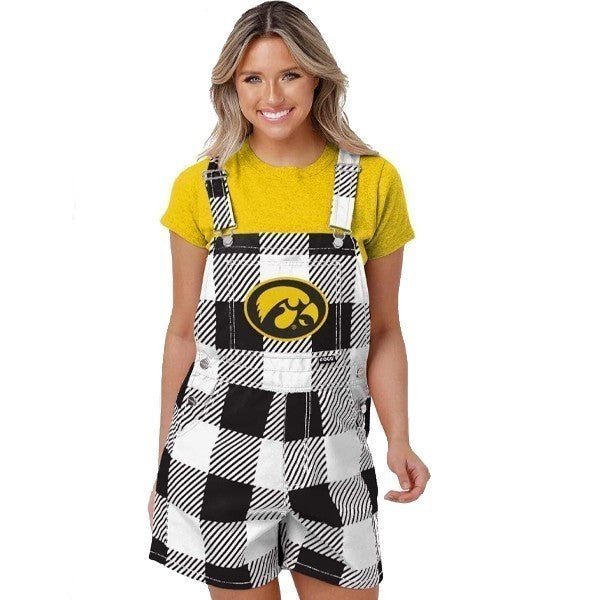 Iowa Hawkeyes Women's Plaid Overall Shorts