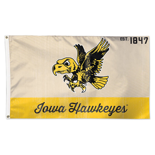 Iowa Hawkeyes Vintage Flying Herky Flag