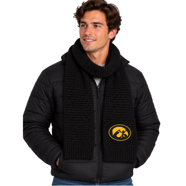 Iowa Hawkeyes Waffle Knit Scarf
