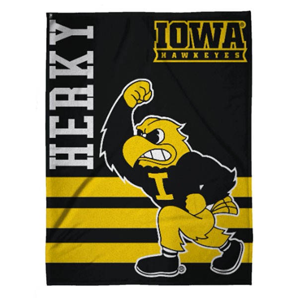 Iowa Hawkeyes 60X80 THROW PUNCHING HERKY
