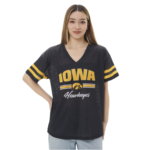 Iowa Hawkeyes Women’s Mesh V-Neck Jersey Tee