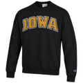 IOWA HAWKEYES POWERBLEND TWILL GLITTER CREW W/IOWA