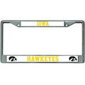 Iowa Hawkeyes White Metal License Plate Frame