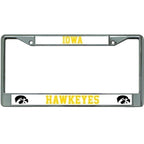 Iowa Hawkeyes White Metal License Plate Frame