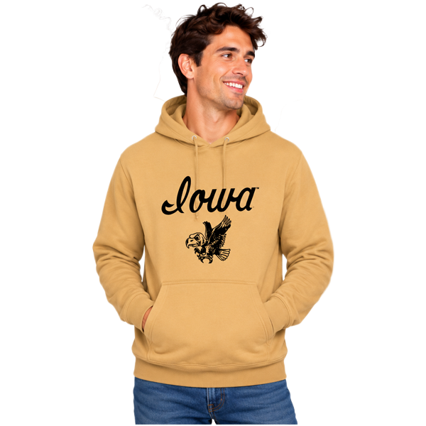 Iowa Hawkeyes Script Flying Hawk Hoodie