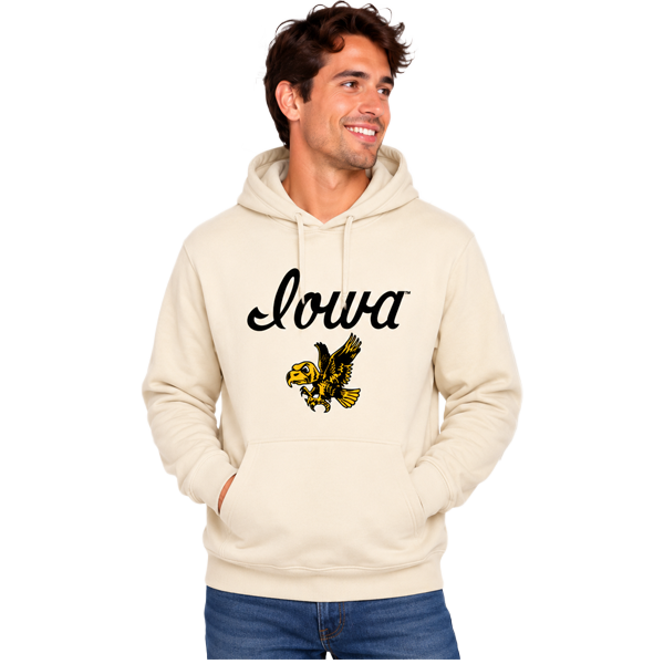 Iowa Hawkeyes Script Flying Hawk Hoodie