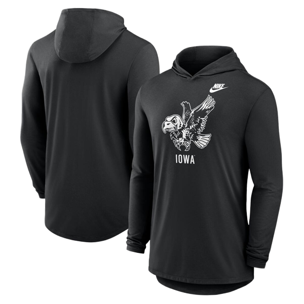 Iowa Hawkeyes Flying Hawk Long Sleeve Hood