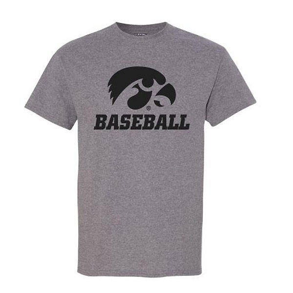 Iowa Hawkeyes Baseball Basic Logo Tee (Grey)