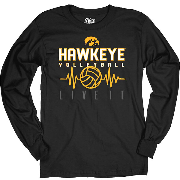 Iowa Hawkeyes Volleyball Feel The Beat Tee - Long Sleeve